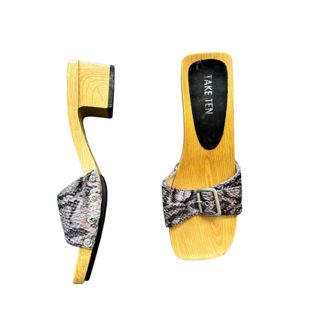 Women's Snake Print kitten Heel Sandals